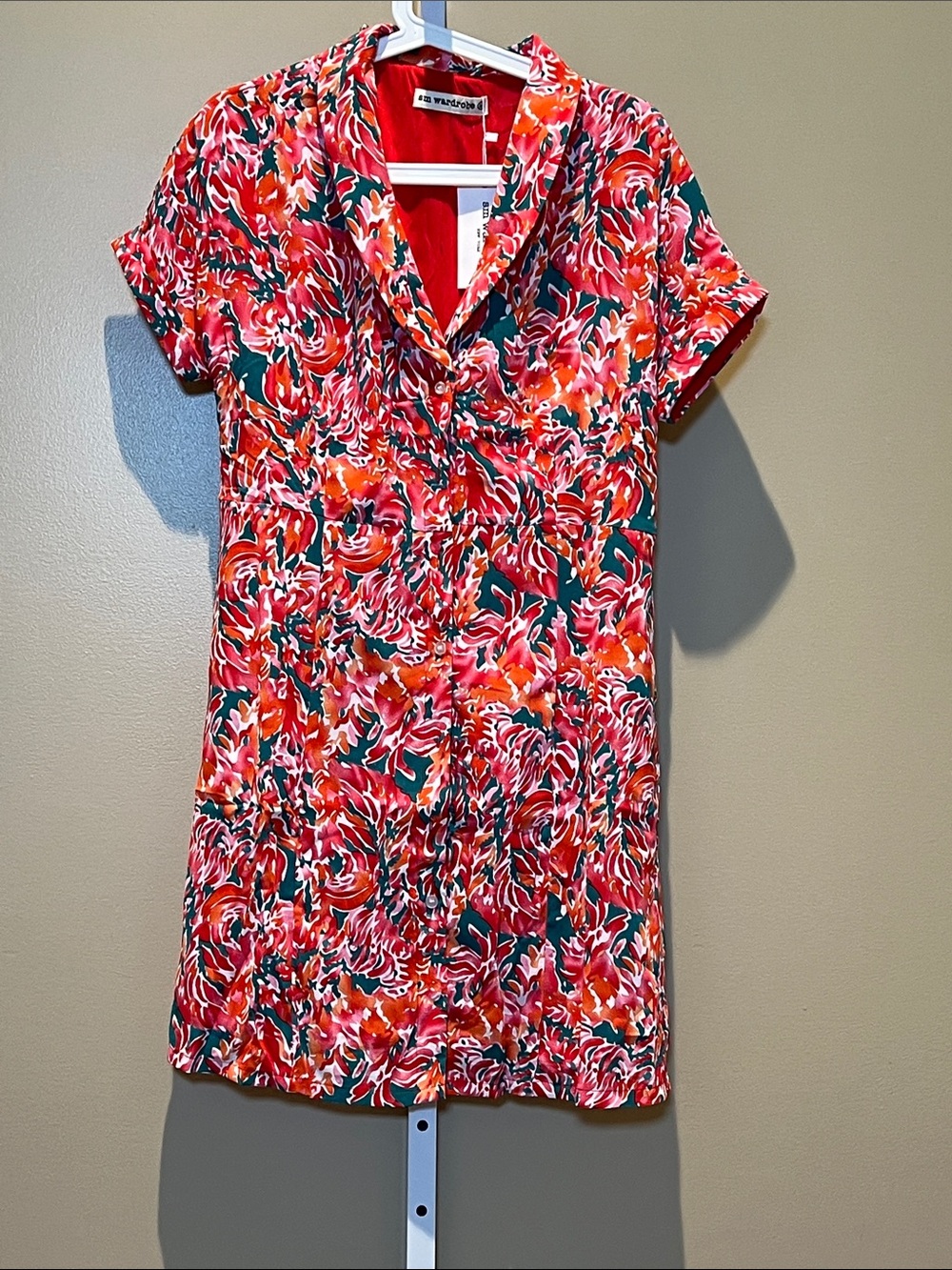 Wardrobe Red Floral Short-Sleeve Tunic